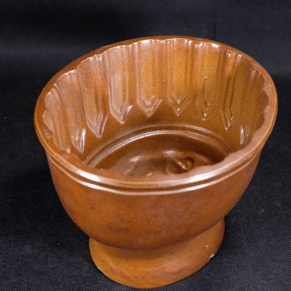 Vintage Stoneware Rust Colored Ceramic Butter Mold from England
